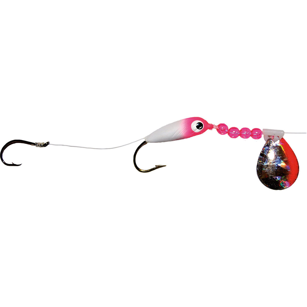 WALLEYE SPINNER RIG - NIGHT CRAWLER / SPECKLED CHART GLOW BLADE - IKE-CON  Fishing Tackle